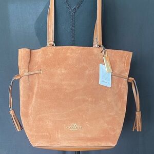 Coach Brown Suede Tote